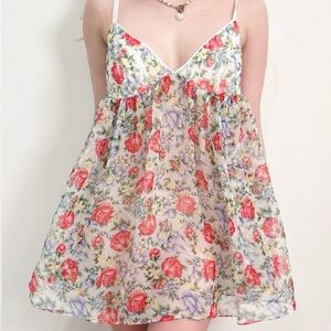 Victoria’s Secret Red Heart Label Floral BabyDoll